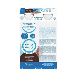 Fresubin Energy Fibre Drink ciocolată, sticlă de băut, 4 x 200 ml soluție