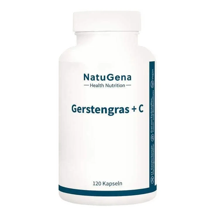 Iarbă de orz + vitamina C tamponată, capsule vegane, 120 de capsule — preț și oferte