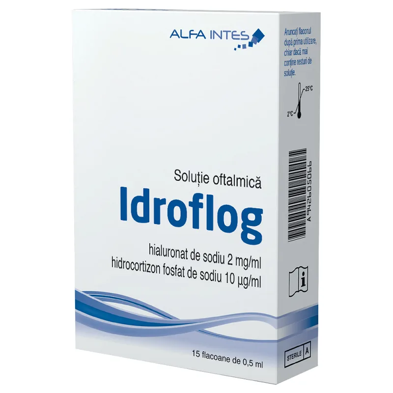 Solutie oftalmica Idroflog, Alfa Intes | 15 x 0,5 ml — preț și oferte