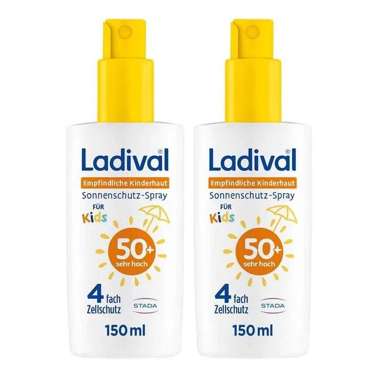 Ladival Spray pentru pielea sensibilă a copiilor SPF 50+, 2x150 ml spray — preț și oferte