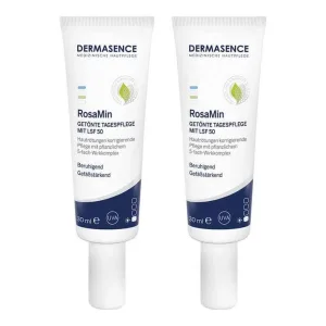 Dermasence Rosamin Cremă de zi colorată cu protecție solară medie SPF 50, 2x30 ml cremă