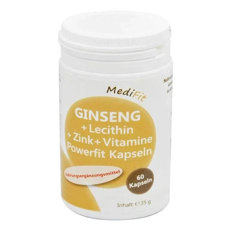 Ginseng + Lecitină + Zinc + Vitamine – Capsule Powerfit, 60 de capsule — preț și oferte