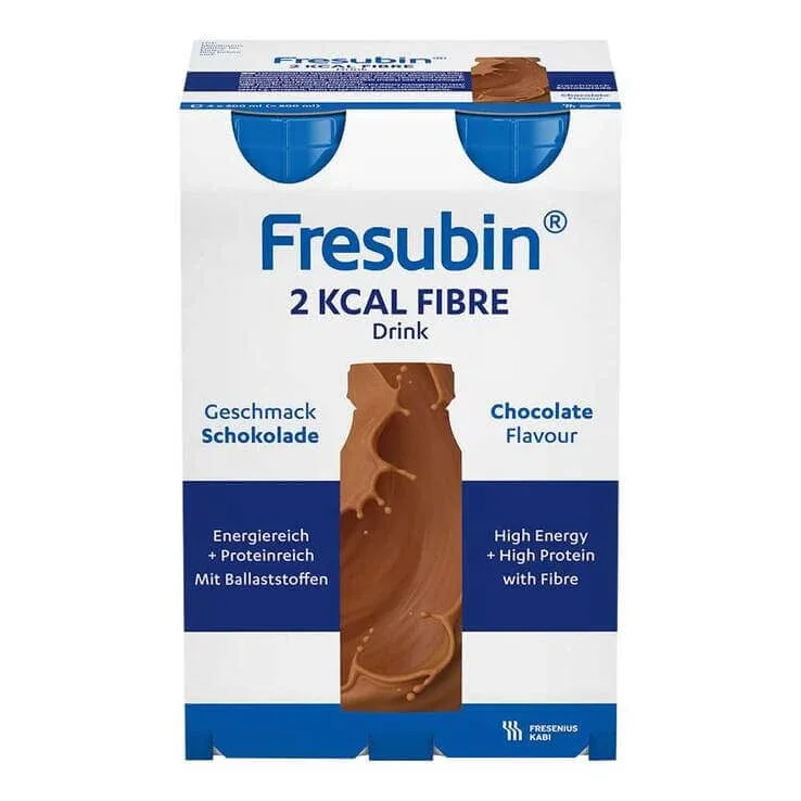 Fresubin 2 kcal cu fibre, băutură cu aromă de ciocolată, sticlă de băut, 4 x 200 ml soluție — preț și oferte