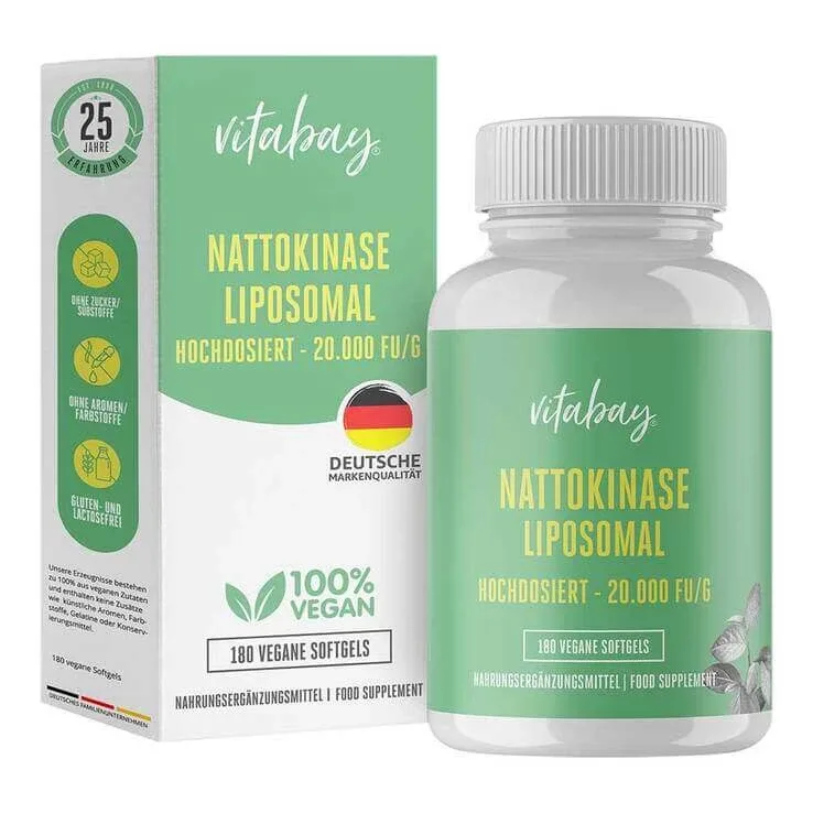 Nattokinază în doză mare, 20.000 FU/g, capsule moi, 180 de capsule moi — preț și oferte