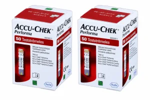 Benzi de testare Accu-Chek Performa pentru glucometru, 2x50 de bucăți, Roche