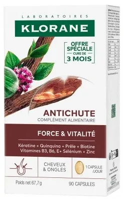 Klorane Anticădere Forță și Vitalitate 90 de capsule — preț și oferte