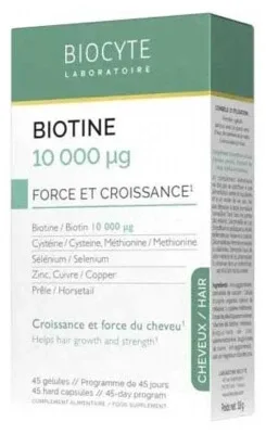 Biocyte Biotină 10000 µg Forță și Creștere 45 capsule — preț și oferte