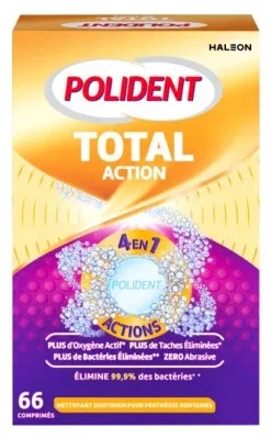 Polident Corega Power Max Total Action 4-în-1, produs de curățare, 66 de comprimate