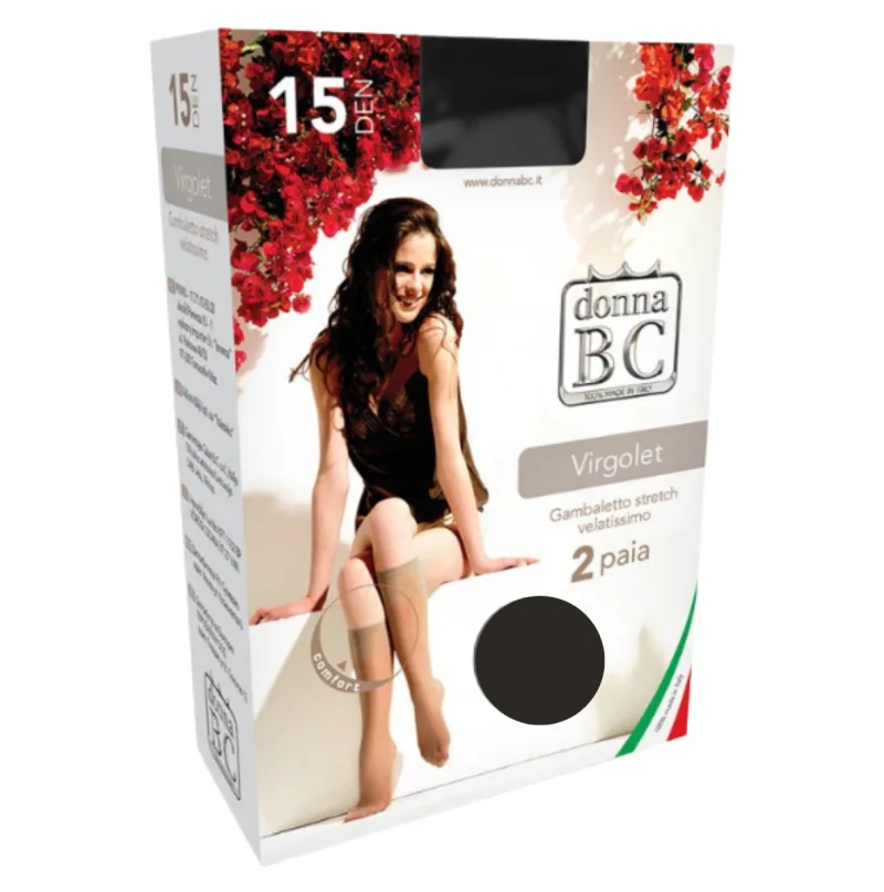 Sosete dama 3/4 VIRGOLET 15 DEN Negru, Calze BC CALZE BC INFINITY — preț și oferte
