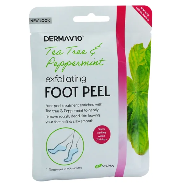 Sosete exfoliante cu extract de arbore de ceai si menta Derma10, Elina Med | 1 pereche ELINA MED INFINITY — preț și oferte