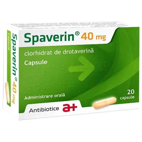 Spaverin 40 mg, Antibiotice SA | 20 capsule — preț și oferte