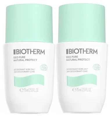 Biotherm Déo Pure Natural Protect – Deodorant organic cu efect de protecție 24 de ore, tip roll-on, set de 2 x 75 ml — preț și oferte