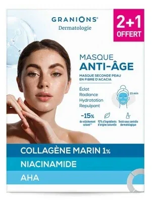 Granions Mască anti-îmbătrânire „Seconde Peau” – 2 măști + 1 cadou — preț și oferte