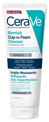 CeraVe Spumă de curățare cu argilă împotriva imperfecțiunilor 118 ml
