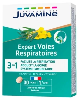 Juvamine Expert Căile Respiratorii 3-în-1, 30 comprimate sublinguale — preț și oferte