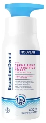 Bepanthen Derma Cremă bogată reparatoare pentru corp, pentru pielea foarte uscată și sensibilă, 400 ml