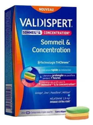 Valdispert Somn & Concentrare 24 de comprimate cu trei straturi