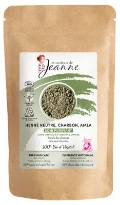 Culorile produsului Jeanne Soin Purifiant cu henna neutră, cărbune și amla organică, 100 g — preț și oferte