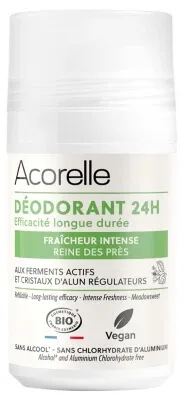 Acorelle Deodorant 24H Prospețime Intensă cu aplicator cu bilă, organic, 50 ml