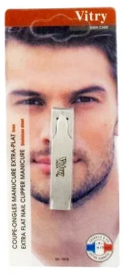 Vitry Men Care – Tăietor de unghii pentru manichiură, extra-subțire, din oțel inoxidabil