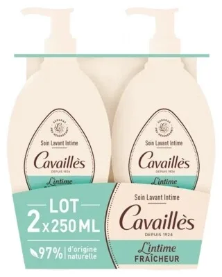 Cavaillès Gel de igienă intimă cu efect răcoritor, set de 2 x 250 ml — preț și oferte