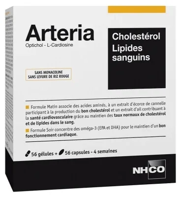 NHCO Arteria Colesterol Lipide sanguine 56 gelule + 56 capsule — preț și oferte