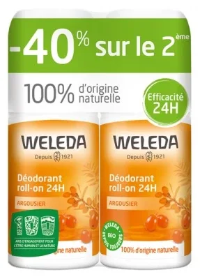 Weleda Deodorant cu cătină, roll-on, 24 ore, set de 2 x 50 ml — preț și oferte