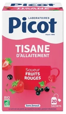 Picot Ceai pentru alăptare cu aromă de fructe roșii, bio, 20 de pliculețe