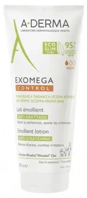A-DERMA Exomega Control Lapte emolient anti-mâncărime, tub cu design ecologic, 200 ml — preț și oferte