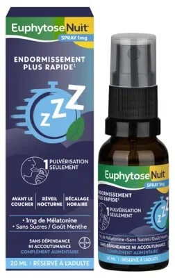 Bayer Euphytose Nuit 1 mg Melatonină Adormire rapidă Jet lag Spray 20 ml — preț și oferte