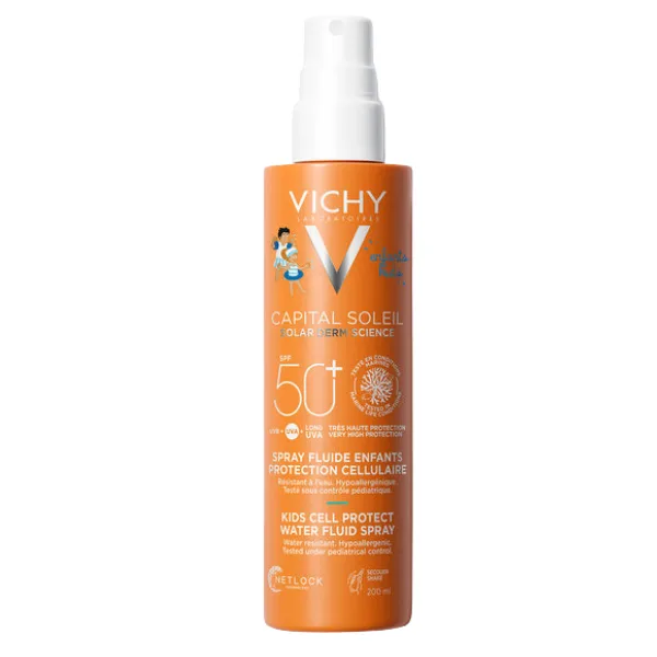 Spray fluid invizibil cu protectie solara SPF50+ pentru copii Kids Cell Protect,Capital Soleil, Vichy | 200 ml — preț și oferte