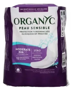 Organyc Incontinență urinară Normal 12 tampoane ecologice