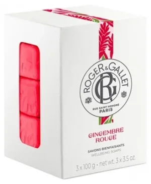 Roger & Gallet Gingembre Rouge – 3 săpunuri cu proprietăți benefice, câte 100 g fiecare