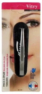 Vitry Face Care – Pensetă cu vârfuri drepte din oțel inoxidabil, 8 cm
