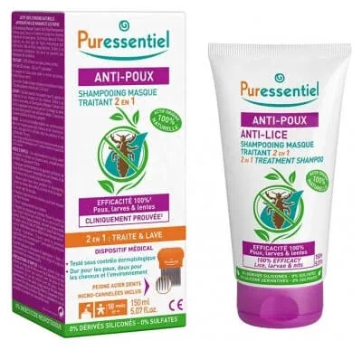 Puressentiel Șampon și mască tratantă 2 în 1 împotriva păduchilor, 150 ml — preț și oferte