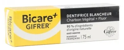 Gifrer Bicare Plus Pastă de dinți pentru albire cu cărbune vegetal + fluor 75 ml — preț și oferte