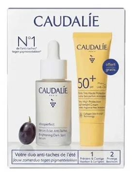 Caudalie Vinoperfect Ser pentru strălucire și combaterea petelor 30 ml + Vinosun Fluid cu protecție foarte ridicată SPF50+ 20 ml cadou — preț și oferte