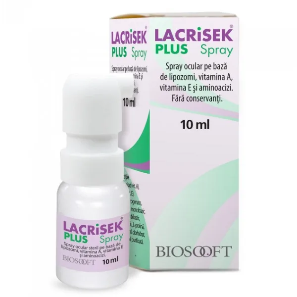 Spray ocular Lacrisek Plus, Biosooft | 10 ml — preț și oferte