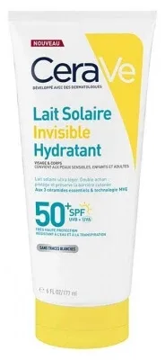 CeraVe Loțiune solară hidratantă invizibilă SPF50+ 177 ml — preț și oferte