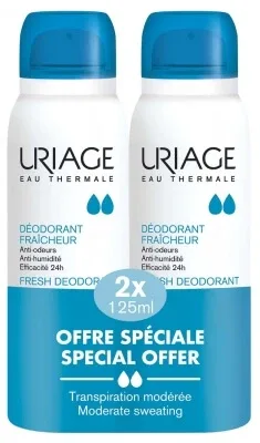 Uriage Deodorant Fraîcheur, set de 2 x 125 ml