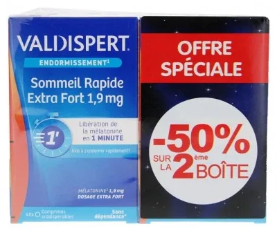 Valdispert Sommeil Rapide Extra Fort 1,9 mg, pachet de 2 x 40 comprimate bucale — preț și oferte