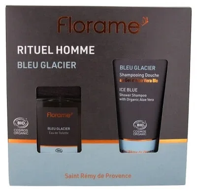Florame Bleu Glacier Apă de toaletă bio 100 ml + Bleu Glacier Șampon-gel de duș bio 200 ml — preț și oferte