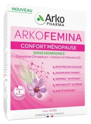 Arkopharma Arko Femina Confort Menopauză 60 de capsule — preț și oferte