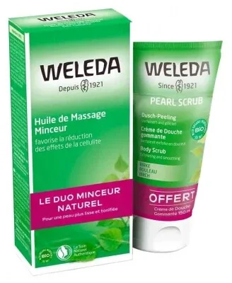 Weleda Ulei de masaj pentru slăbire cu mesteacăn 200 ml + Pearl Scrub Cremă de duș exfoliantă 150 ml cadou — preț și oferte