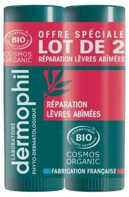 Dermophil Indien Stick bio pentru repararea buzelor deteriorate, set de 2 x 4 g — preț și oferte