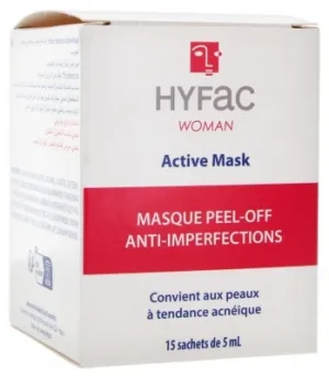 Hyfac Woman Active Mask – Mască peel-off anti-imperfecțiuni, 15 pliculețe