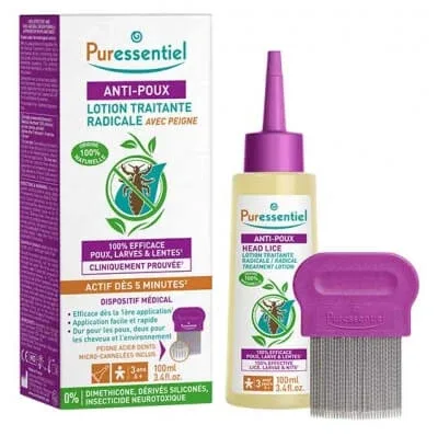 Puressentiel Loțiune împotriva păduchilor 100 ml + pieptene — preț și oferte