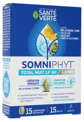 Santé Verte Somniphyt Total Nuit LP 8H 1,9 mg 15 comprimate