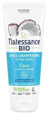 Natessance Balsam de păr extra-delicat cu cocos organic și keratină vegetală 200 ml