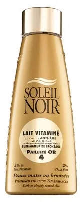Soleil Noir Lapte vitaminizat pentru intensificarea bronzului, cu 4 particule aurii strălucitoare, 150 ml